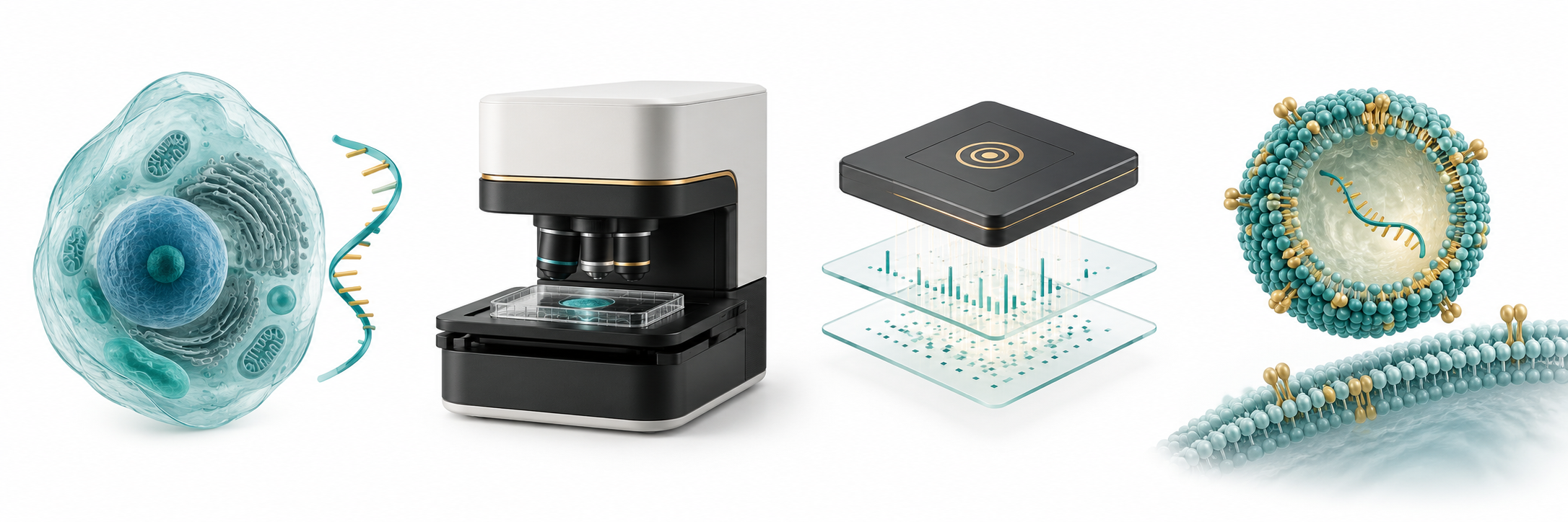 Target perturbation, microscopy, reasoning, and delivery
